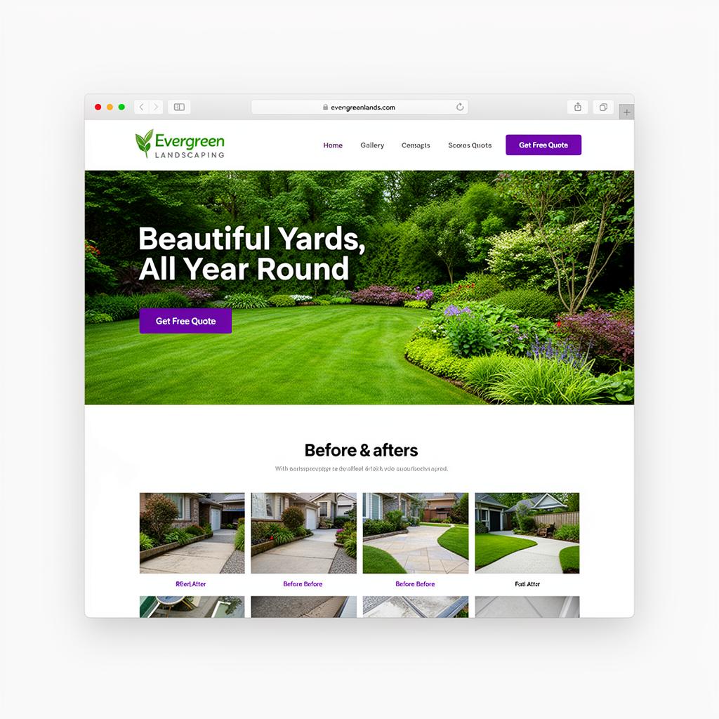 Evergreen Landscaping — Landscaping website built by Neurex