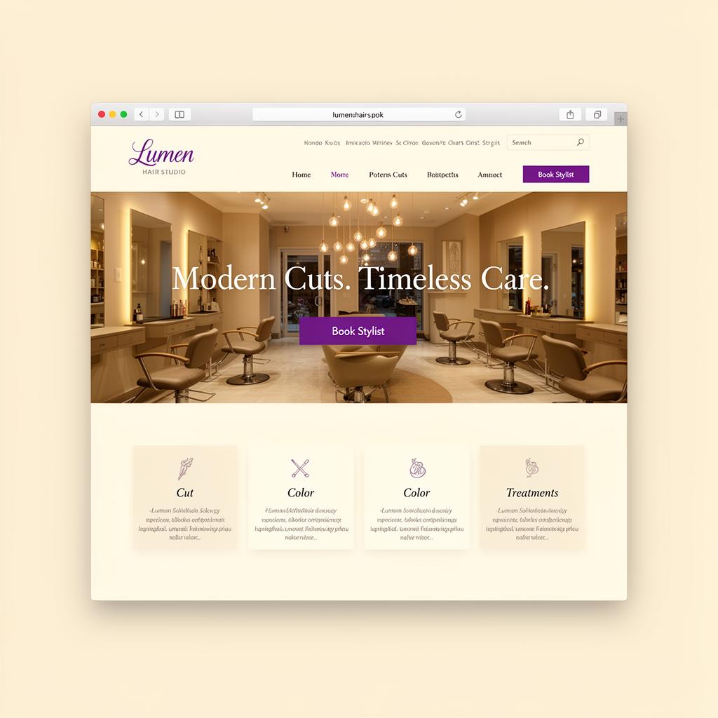 Lumen Hair Studio — Hair salon website built by Neurex